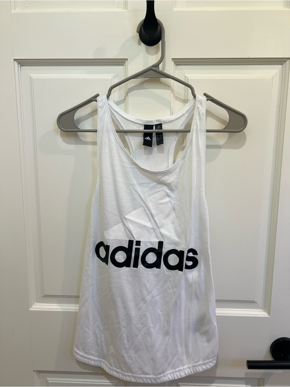 a
Adidas Women's White Logo Tank Top